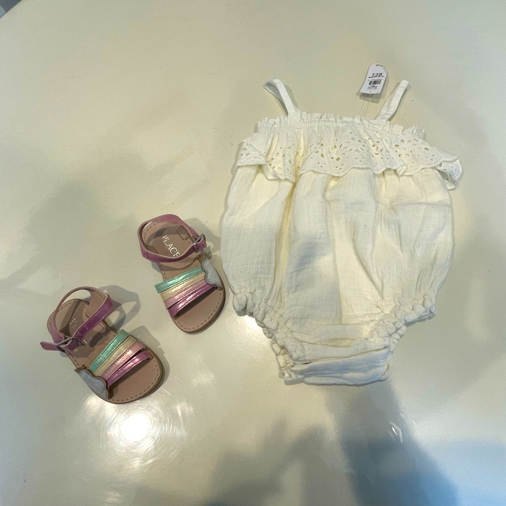 Gap romper and sandals bundle